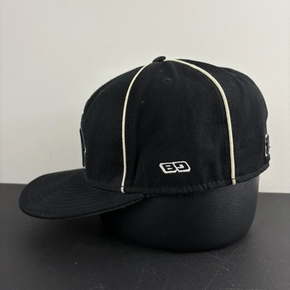 Balls Deep Hat Size 7 5/8 Flat Fitty BD Monogram Black Fitted Baseball Cap